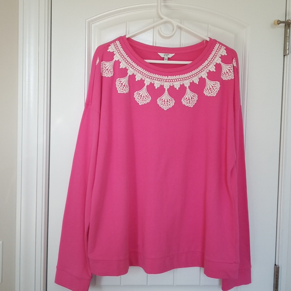 Pink Crown and Ivy Sweater - XL NWT